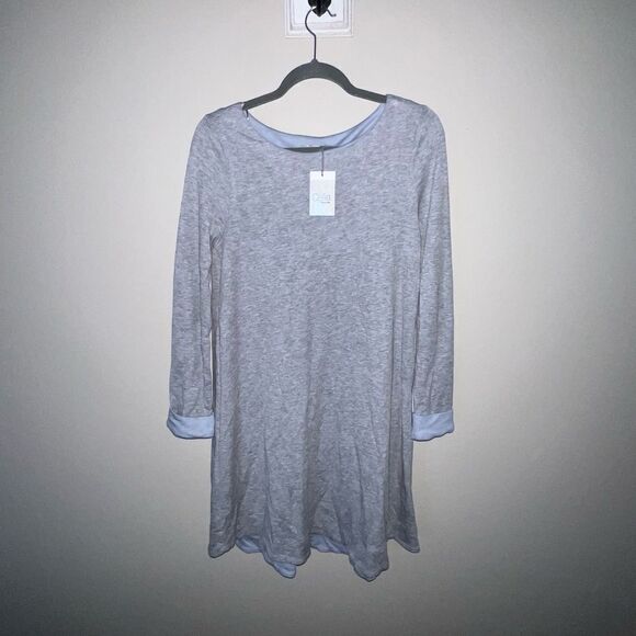 NWT Dalia Comfy Gray Longsleeve Dress - Sz M - Picture 2 of 12